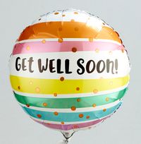 Tap to view Get Well Soon Stripes Inflated Balloon
