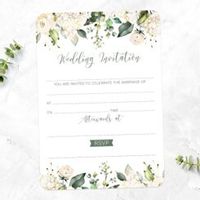 Tap to view White Flower Garland Ready to Write Wedding Invitations - Pack of 10