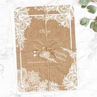 Tap to view Rustic Lace Pattern Ready to Write Wedding Invitations & RSVP - Pack of 10
