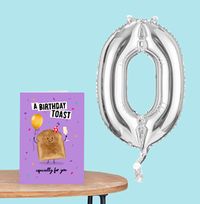 Tap to view 16In '0' Silver Balloon - Inflate At Home