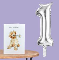 Tap to view 16In '1' Silver Balloon - Inflate At Home