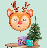 Tap to view Red Nosed Reindeer Inflated Balloon - Large