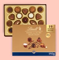 Tap to view Lindt Swiss Luxury Selection Chocolate Box 143g