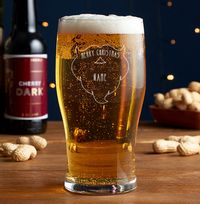 Tap to view Personalised Beer Glass - Merry Christmas