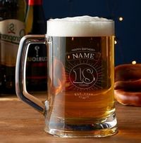 Tap to view Engraved Glass Beer Tankard - 18th Birthday