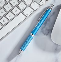 Tap to view Personalised Pentel Rollerball Pen - Sky Blue