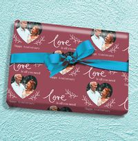 Tap to view Love is All you Need Anniversary Photo Wrapping Paper