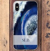 Tap to view Modern Blue Pattern Personalised iPhone Case