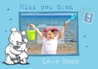 Tap to view Miss You Gran Personalised Postcard - Blue