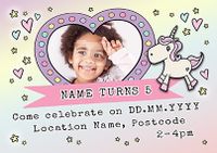 Tap to view Unicorn Party Invite Photo Postcard