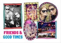 Tap to view Friends & Good Times Multi Photo Postcard