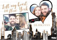 Tap to view Left My Heart In New York, Romantic Photo Postcard