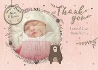 Tap to view Baby Girl Bear Photo Thank You Postcard