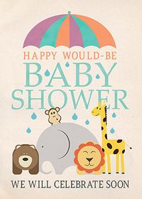 Tap to view Happy Would-Be Baby Shower Personalised Postcard
