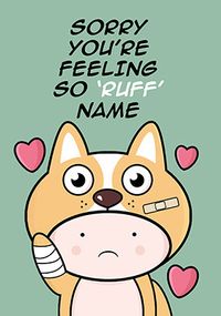 Tap to view Sorry You're Feeling Ruff Personalised Postcard