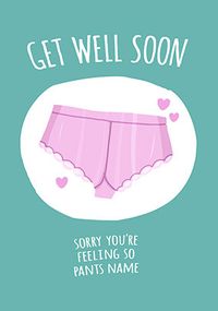 Tap to view Sorry You're Feeling so Pants Personalised Postcard
