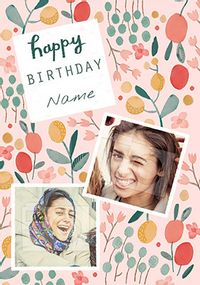Tap to view Female Flowers Photo Birthday Card