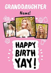 Tap to view Granddaughter Birthyay Photo Card,