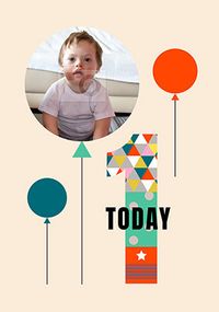 Tap to view 1st Birthday Balloons Photo Card