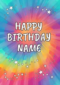 Tap to view Tie Dye Personalised Birthday Card