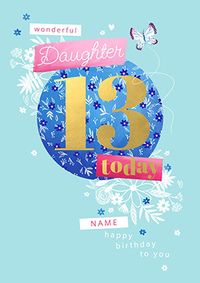 Tap to view Daughter 13th Personalised  Birthday Card
