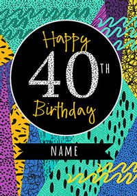 Tap to view 40th Birthday Pattern Personalised Card