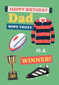 Tap to view Happy Birthday Dad Rugby Card