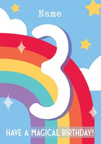 Tap to view Rainbow Personalised 3rd Birthday Card