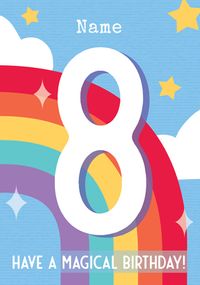 Tap to view Rainbow Personalised 8th Birthday Card