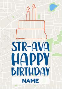 Tap to view Str-ava Birthday Spoof Personalised Card