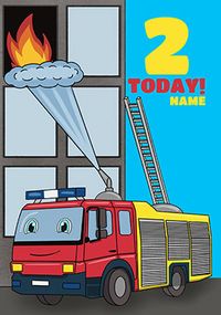 Tap to view Fire Engine 2 Today Birthday Card