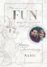 Tap to view Minnie Mouse Photo Upload Anniversary Card