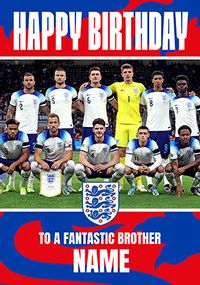 Tap to view England Football Brother Birthday Card