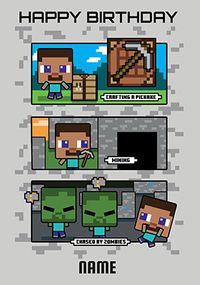 Tap to view Minecraft Zombies Birthday Card