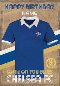Tap to view Chelsea Retro Shirts Personalised Birthday Card