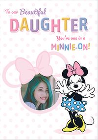 Tap to view Minnie Mouse Daughter Birthday Photo Card