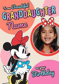 Tap to view Minnie Mouse Grandaughter Birthday Photo Card