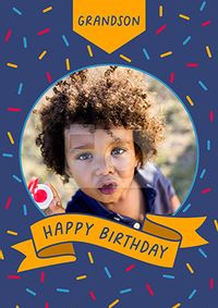 Tap to view Grandson Photo Birthday Card