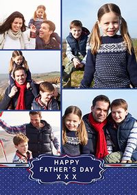Tap to view Happy Father's Day Multi Photo Blue Banner Card