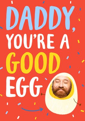 Daddy Good Egg Father's Day Photo Card | Funky Pigeon