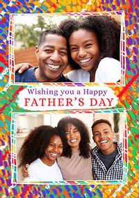 Tap to view Colourful 2 Photo Father' Day Father's Day Card