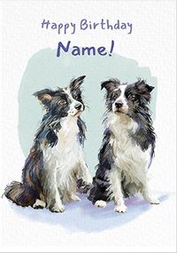 Tap to view Border Collies Personalised Birthday Card