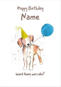 Tap to view Dog with Blue Balloon Personalised Birthday Card