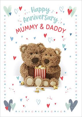 Barley Bear - Happy Anniversary Mum & Dad Personalised Card | Funky Pigeon