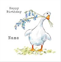 Tap to view Duck and Bluebells Personalised Birthday Card