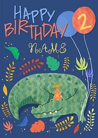 Tap to view Crocparty 2nd Birthday Personalised Card