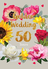 Tap to view Floral 50th Wedding Anniversary Card