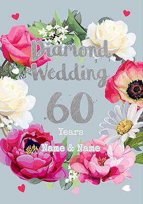 Buy 60th Wedding Anniversary Greetings Card - Diamond Anniversary