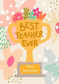 Tap to view Thank You Trophy Personalised Teacher Card