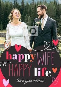Tap to view Happy Wife Happy Life Personalised Valentine Card